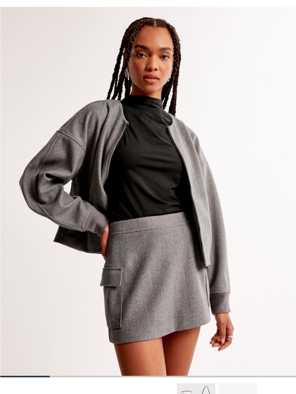 Abercrombie & Fitch Women's Cargo Fleece Mini Skirt